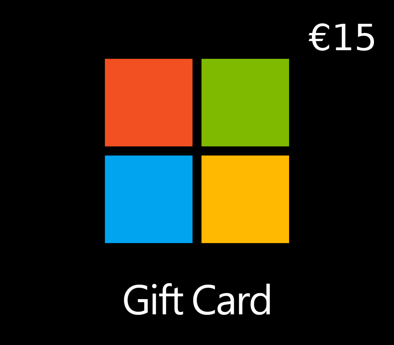 Microsoft Gift Card €15 EU ( EUROPE - all countries)
