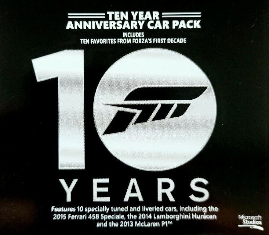 Forza Motorsport 6 - Ten Year Anniversary Car Pack DLC XBOX One CD Key (OTHER)